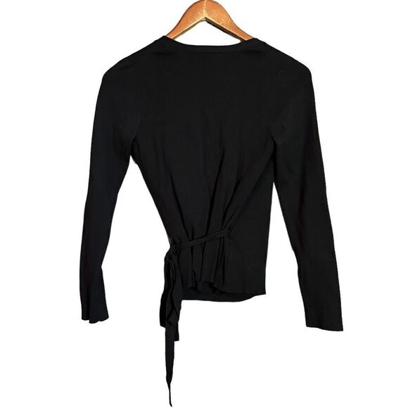 Loft black knit wrap top. Size extra small - Picture 8 of 10